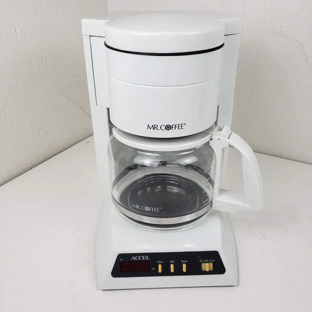 Mr. Coffee Accel 12 Cup Programmable Coffee Maker White PRX20 Glass Carafe